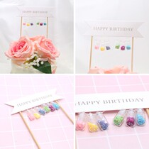 Cake Decoration DIY Wishing Bottle Insert Card Beautiful Girl Color Glitter Star Decoration Dessert Table Baking Flag