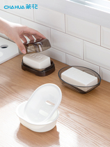 Camellia soap box with lid Creative drain toilet travel portable non-perforated large soap box rack for home use