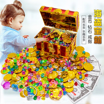 Childrens Pirate Treasure Box Box Princess Seven Color Simulation Crystal Big Diamond Boy Girl Gem Toy