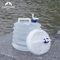 Outdoor folding water storage bucket self driving tour car portable water storage tank kitchen plastic belt faucet household bucket