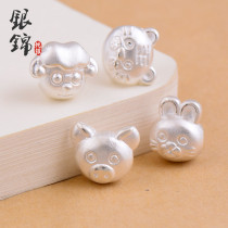 S999 sterling silver diy accessories mouse Dragon cow monkey zodiac loose beads beads hand-woven beaded bracelet necklace jewelry