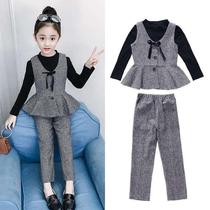 Girls jacket spring and autumn three-piece girls spring 2020 new fashionable suit 6-8-9 girls  big childrens suit 12