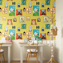 Japan imported wallpaper cartoon anime childrens room background wall porch animal wallpaper environmental protection formaldehyde-free