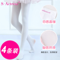Childrens white dance socks Sox pantyhose Spring autumn season Girls beat bottom pants Exercise Silk Socks Summer Thin dancer Dancing Socks