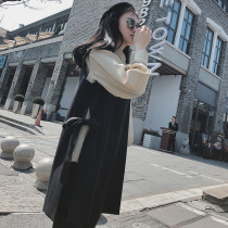  Pregnant womens spring and autumn two-piece suit 2021 new top clothes third trimester fashion a-line dress mid-length