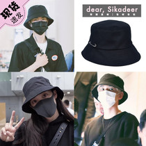 Spot South Korea MACK BARRY Ouyang Nana Wang Yibo Bian Bo Xianming star the same pin fisherman hat