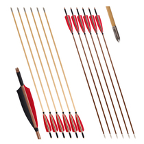 True feather Arrow 12 bamboo wood arrow wood grain pure carbon mixed carbon arrow Carbon Arrow anti-curved Latin American hunting bow and arrow archery branch
