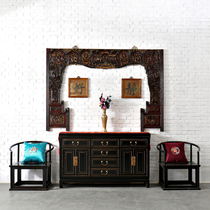 New Chinese cabinet solid wood furniture antique porch cabinet living room cabinet into the house middle ancient dining side cabinet locker door Hall Cabinet
