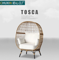 Balcony Sofa-Hair Chair Bird Nest Single Outdoor Folk-in-board Rattan Woven floor Hanging Basket Open-air Outdoor Vines Chair Patio