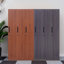 Wood grain locker Locker Staff Cabinet Fitness room Deposit Bag Cabinet With Lock Office Wardrobe Beauty Yard Steel Locker