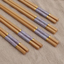 Chopsticks mildew-proof non-slip family chopsticks natural Nanzhu chopsticks household 5-10 pairs of adult bamboo and wood male