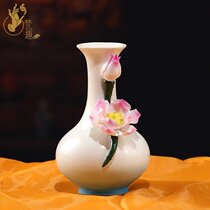 Fan Fun ceramic 5 inch lotus bottle for Buddha flower bottle hydroponic flower arrangement living room dining room desktop home decoration ornaments