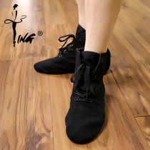 Chen Ting Dance Supplies High Help Canvas Jazz Dance Boots Folk Dance Street Dance Practice Shoes Men And Women Dance Shoes
