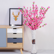 Pseudo-flower simulation peach blossom branch vine stick vase cherry blossom home floor decorative dried flower decoration