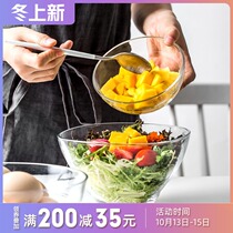 Nordic simple transparent glass bowl home creative fruit salad bowl dessert bowl Small Bowl vegetable breakfast bowl