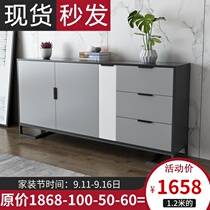 Nordic light luxury sideboard modern minimalist porch cabinet tea cabinet creative multi-functional living room solid wood storage side