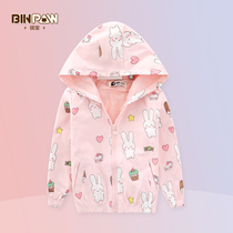 Girls  coat 2021 new spring and autumn casual hooded childrens clothing Korean version of the foreign style in the big childrens top childrens autumn clothes