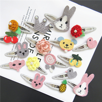 Children hairclip baby cute hairpin bangs bangs Bang Bangs girl cartoon animal knitting jewelry girl cotton clip