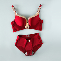 Ben Life Underwear Suit Women no steel ring Poly Woo No Marks Sexy Lace Small Breasts Wedding Rat Year Red Bra