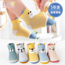 Newborn baby socks summer thin cotton spring and autumn middle tube childrens spring and summer mesh baby toddlers 0-6 months 1 year old