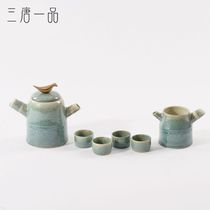 New Chinese Ceramic Tea Set Teapot Set Decoration Model Room Tea Table Living Room Craft Tea Ceremony Soft Decoration