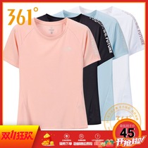 361 Degree Womens 2020 Summer New Breathable Round Neck Sport Short T Half Sleeve Shirt 361 Quick Dry Running Fitness Clothes