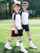 Pure Cotton Casual Sportswear School Uniform Summer Pure Cotton Short Sleeve Kindergarten Garden Suit Dancing Cheerleading primary and middle school students