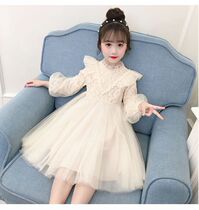 Girls dress for dress and autumn clothing 2022 new Korean version foreign air couchel dress dress girl long sleeve princess dress child skirt