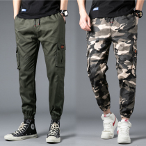 Ankle-length pants male spring slim foot pants cotton stretch casual pants Korean version of the trend Joker legs 9 points pants