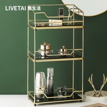 Life Light luxury style multi-layer storage rack cosmetics storage shelf decoration bathroom bathroom kitchen shelf
