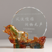 Glazed Trophy Custom Bull Lunar New Year Lunar New Year Lunar New Years Glazed Pendulum Medal for Team Enterprise Awards Gifts Custom mementos