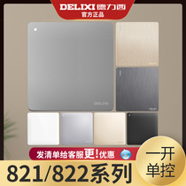 Delixi official flagship store 86 type one-open single control light switch household concealed one single open switch