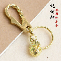 Creative upscale brass key buckle pure copper hand minimalist key button men waist hanging metal car key hanging buckle