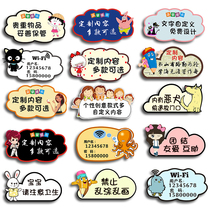 Acrylic creative personality warm reminder card Custom Shop cartoon slogan logo safety warning wall stickers customized