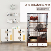 Cat Cage Home Oversize Clear Cabin Interior With Toilet Integrated Cat Villa Feline Double-deck Kitty Cat House Cat House