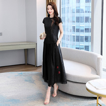 Retro two sets of foreign air suit Long dress 2021 Summer new Conspiculean Art Women Dress big dress code Dress Tide