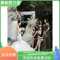 Senteal soft yarn double layer Korean bridal head dressing minimalist collar certificate Short-style fluffy yarn white