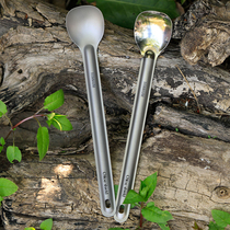 Coe shield outdoor titanium tableware pure titanium camping tableware long handle coffee spoon stirring extended metal dessert spoon spoon spoon