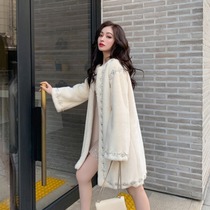 Sanskrit white water mink suede jacket woman mid-winter fur integrated thickened foreign air high-end fur coat large coat