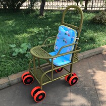 Imitation vine cart light Easy baby eight-wheeled cart Summer bamboo rattan baby stroller toddler chair cart Four seasons
