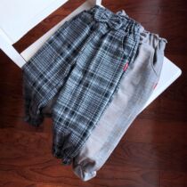 S3228 super soft trousers double-layer girl lattice pants-12 12