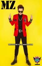 Male host dress nightclub male singer performance costume bar personality dj slim suit suit suit Xiaoxi