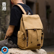Hong Kong Backpack Men's Personality Backpack Large Capacity Multifunctional Men's Student Schoolbag Fashion Fashion Computer Travel Bag
