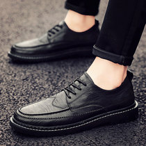 Casual leather shoes men business dress British style leather shoes mens shoes 2021 new autumn bean trendy shoes
