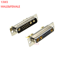 13W3 male female gold-plated hybrid high current Connector DB type D-SUB wire-bonded car pin