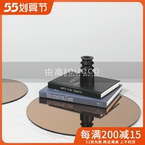 Minimalist geometric mirror tray glass fruit tray room Room Soft Adornment Living-room Tea Table Face Hem