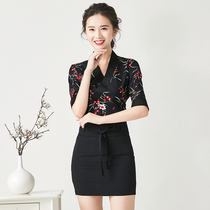 Tang Yue Spring and Summer New Foot Bath Foot Treatment Overalls Female Health Club Technician Work Clothes Women Sexy Short Skirt Set