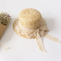 Same straw hat strap Lafite bow ribbon hat female straw hat hipster travel photo