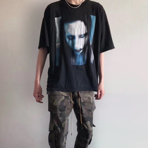 VinTage Marilyn Manson Marilyn Manson FOG High Street Wash Done Short Sleeve T-Shirt