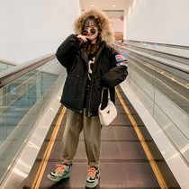 South Korean girl cotton clothes 2021-year winter season cashiers CUHK childrens down cotton clothing jacket childrens clothing thickened Pike clothing